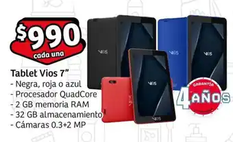 Soriana Express Tablet Vios 7" cada una oferta