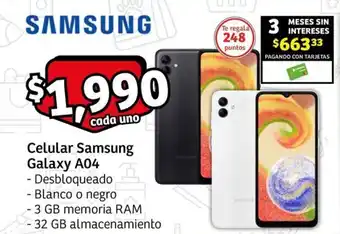 Celular Samsung Galaxy A04 cada uno