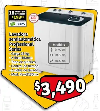 Soriana Express Lavadora semiautomática Professional Series 13 kg. oferta