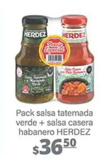 La Comer Pack salsa tatemada verde + salsa casera habanero HERDEZ oferta