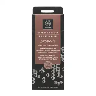 Apivita propoleo mascarilla facial orgánica purificante para pieles grasas 8+8ml