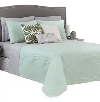 Mercado Libre Edredón king size doble vista incluye 2 fundas real textil color menta - gris oferta