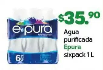 Agua purificada Epura sixpack 1 L
