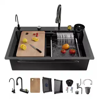 Mercado Libre Tarja fregadero de cocina cascada acero 304 inoxidable 80*46 oferta