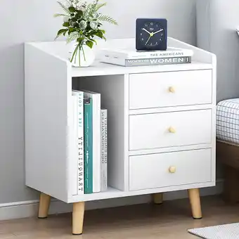 Mercado Libre Mesita de noche yyugolo mesa auxiliar buros modernos con 3 cajones blanco oferta