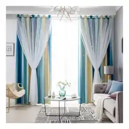 Mercado Libre 2piezas cortinas blackout para niños 132x214cm con estrellas oferta