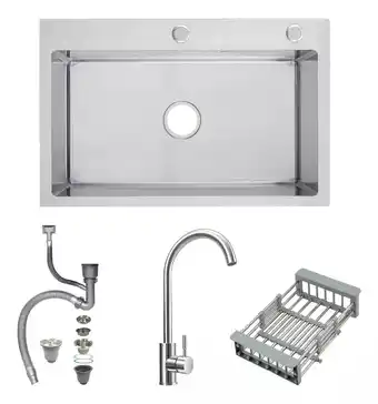 Mercado Libre Fregadero de cocina 304 acero inoxidable 7545 grifo incluido oferta