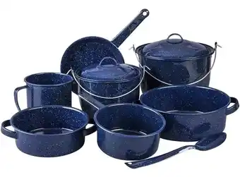 Batería de cocina clásica de peltre cinsa azul atenas 10 pzs