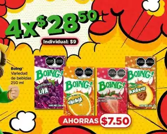 Bodega Aurrerá Boing Variedad de bebidas 250 ml x 4 oferta