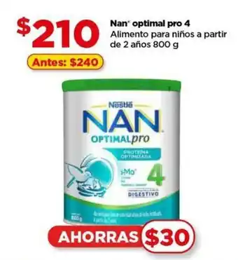 Bodega Aurrerá Nan optimal pro 4 Alimento para niños a partir de 2 años 800 g oferta