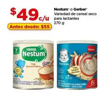 Bodega Aurrerá Nestum o Gerber Variedad de cereal seco para lactantes 270 g oferta