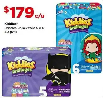 Kiddies Pañales unisex talla 5 o 6 40 pzas