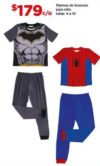 Bodega Aurrerá Pijamas de licencias para niño tallas: 4 a 10 oferta