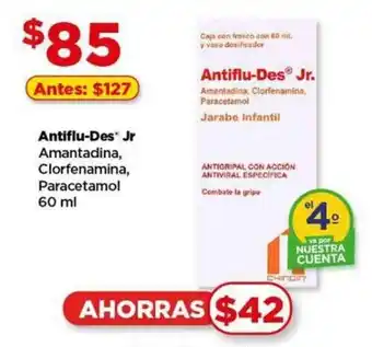 Bodega Aurrerá Antiflu-Des Jr Amantadina, Clorfenamina, Paracetamol 60 ml oferta