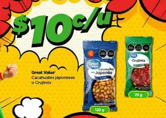 Bodega Aurrerá Great Value Cacahuates japoneses o Crujimix oferta