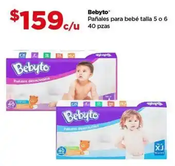 Bodega Aurrerá Bebyto Pañales para bebé talla 5 o 6, 40 pzas oferta