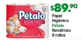 Papel Higiénico Pétalo Rendimax 9 rollos