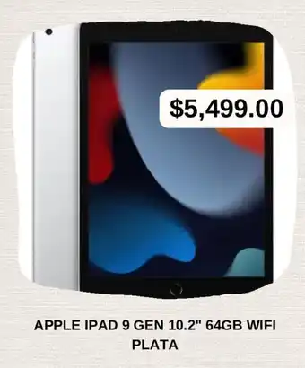 APPLE IPAD 9 GEN 10.2" 64GB WIFI PLATA