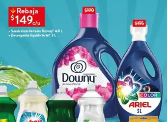 Walmart Suavizante de telas Downy 4.8L o Detergente líquido Ariel 3L oferta