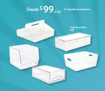 Walmart Contenedores multiusos o Caja de acrilico oferta