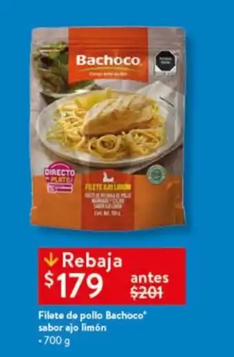 Walmart Filete de pollo Bachoco sabor ajo limón 700 g oferta