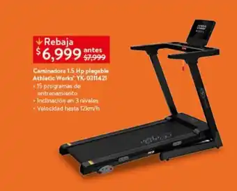 Walmart Caminadora 1.5 Hp plegable Athletic Works' YK-0311421 oferta