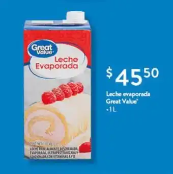Walmart Leche evaporada Great Value 1L oferta
