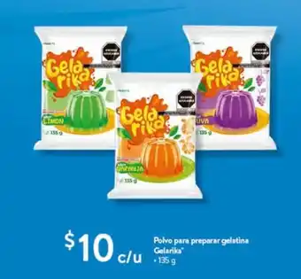Walmart Polvo para preparar gelatina Gela rika 135 g oferta