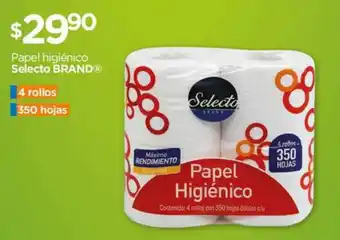Chedraui Papel higiénico Selecto BRAND 4 rollos 350 hojas oferta