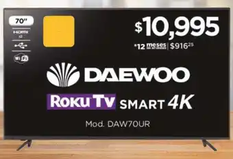 Chedraui DAEWOO ROKU TV SMART 4K oferta
