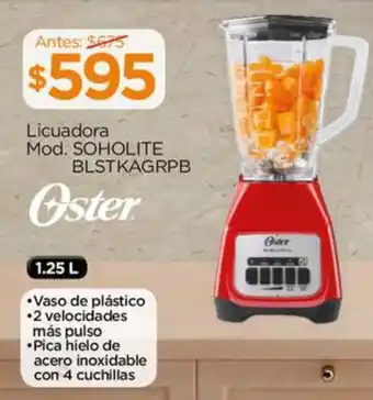 Chedraui Oster Licuadora Mod. SOHOLITE BLSTKAGRPB oferta
