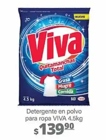 La Comer Detergente en polvo para ropa VIVA 4.5kg oferta
