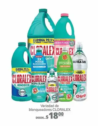 La Comer Variedad de blanqueadores CLORALEX oferta