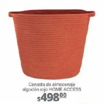 La Comer Canasta de almacenaje algodón rojo HOME ACCESS oferta