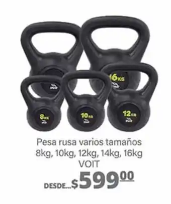 La Comer Pesa rusa varios tamaños 8kg, 10kg, 12kg, 14kg, 16kg VOIT oferta