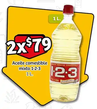 Soriana Express Aceite comestible mixto 1-2-3 1L. x 2 oferta
