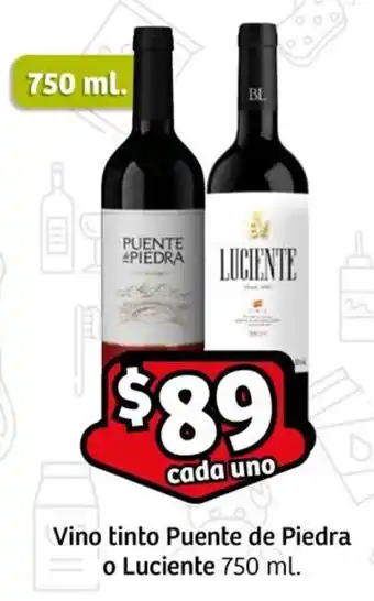 Vino tinto Puente de Piedra o Luciente 750 ml.
