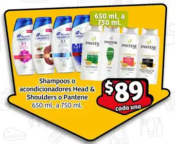 Soriana Express Shampoos o acondicionadores Head & Shoulders o Pantene 650 ml. a 750 ml. oferta