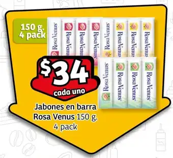 Soriana Express Jabones en barra Rosa Venus 150 g. 4 pack oferta