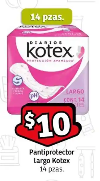 Pantiprotector largo Kotex 14 pzas.