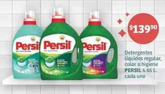 Soriana Híper Detergentes Líquidos regular, color o higiene PERSIL 4.65 L. cada uno oferta