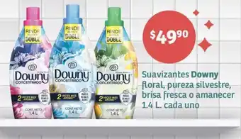 Soriana Híper Suavizantes Downy floral, pureza silvestre, brisa fresca o amanecer 1.4 L. cada uno oferta