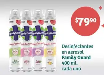 Soriana Híper Desinfectantes en aerosol Family Guard 400 ml. cada uno oferta