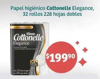 Soriana Híper Papel higiénico Cottonelle Elegance, 32 rollos 228 hojas dobles oferta