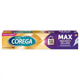 Corega ultra max crema adhesiva sin sabor para prótesis dentales