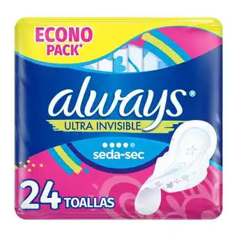 Farmacia San Pablo Always toallas femeninas ultra invisible seca sec para flujo regular con alas oferta