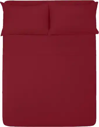 Juego de sábanas melocotton 1800 micro grabada color rojo con diseño color hilos 1800 para colchón de 200cm x 140cm x 25cm