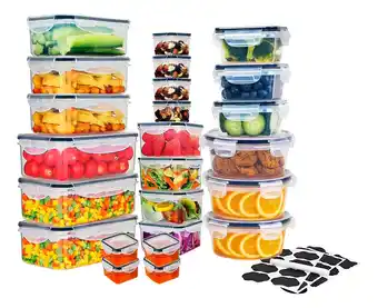 Mercado Libre Recipientes herméticos de almacenamiento de cocina set 24 pz color transparente oferta