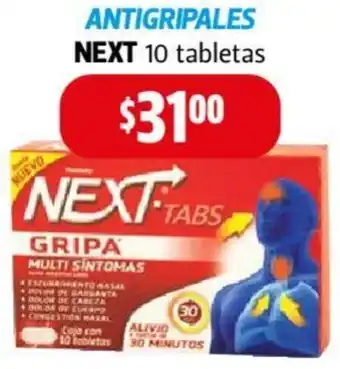 Farmacias Guadalajara ANTIGRIPALES NEXT 10 tabletas oferta