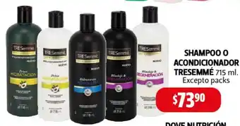 Farmacias Guadalajara SHAMPOO O ACONDICIONADOR TRESEMMÉ 715ml oferta